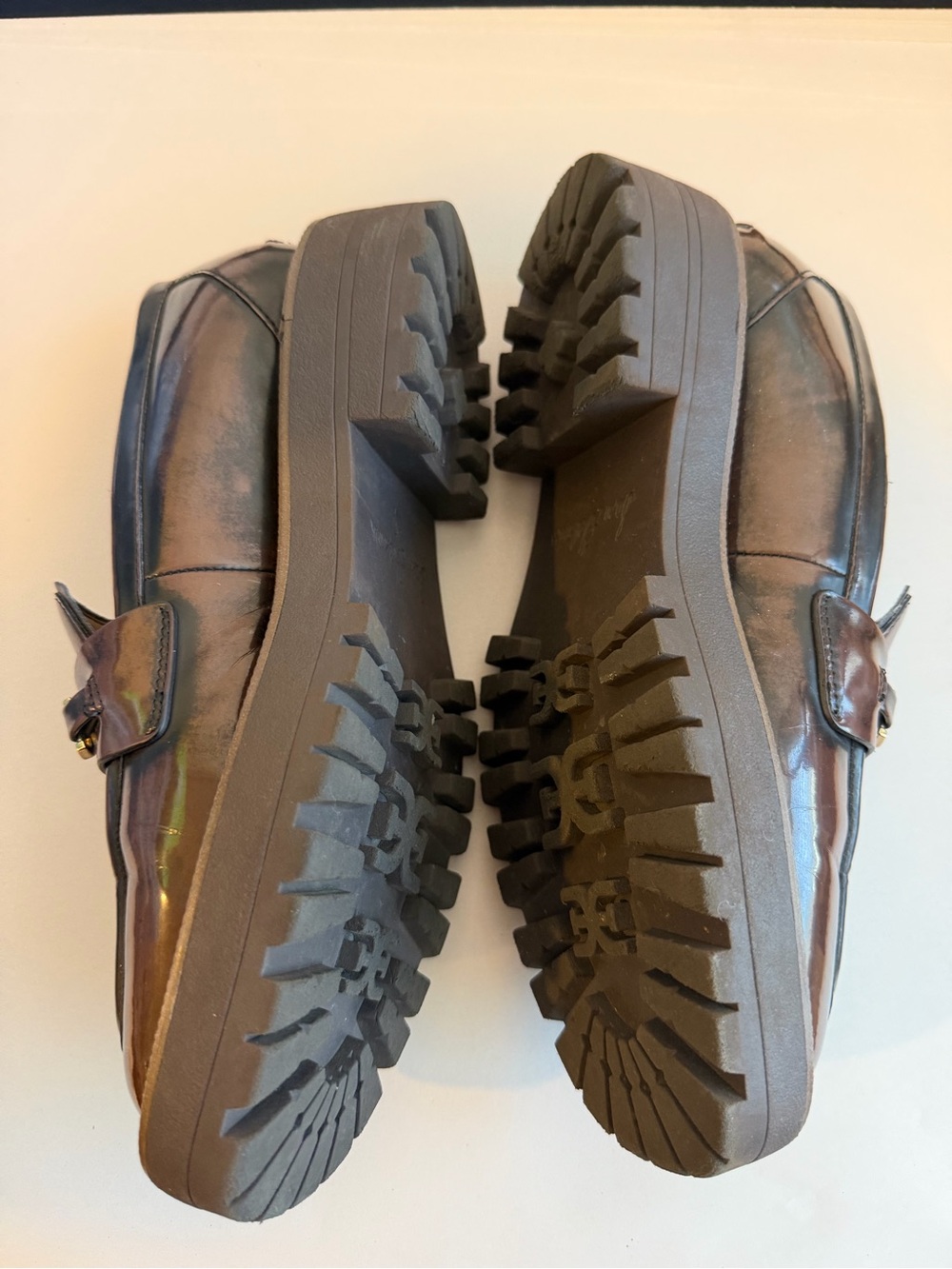 Sam Edelman Chunky Lug Sole Penny Loafers in Dark Brown size 8 - Picture 7 of 8